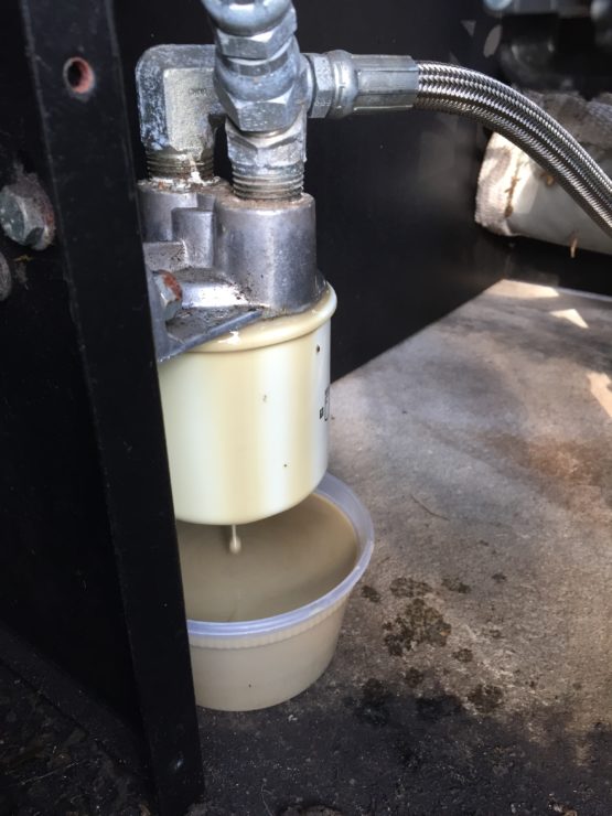 Moisture in oil due to insufficient use under load